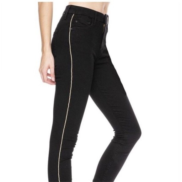 Mother High Waisted Looker Not Guilty One Liner Skinny Jeans Black Women Size 26 - Picture 1 of 12